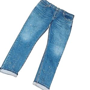 Levi's 512 38x31 Slim Tapered Manufactured Paint Splattered Jeans